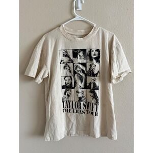 Taylor Swift The Eras Tour 2023-2024 Concert T-Shirt Beige Graphic Tee Medium